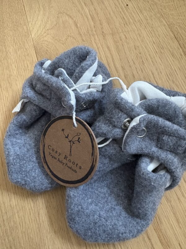 Organic Fleece Booties - grau